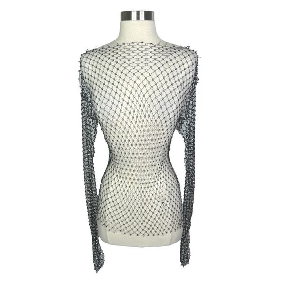 Ow Collection x REVOLVE Sparkle Blouse - Black Caviar - Size Small - Picture 2 of 7